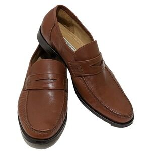 Linea Uomo Di Mario Loafers US 12 EU 45‎ Cognac Italy Worn Gently